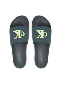 Calvin Klein Jeans Klapki Slide Jelly Mono Pu YM0YM01281 Zielony. Kolor: zielony. Materiał: skóra #4