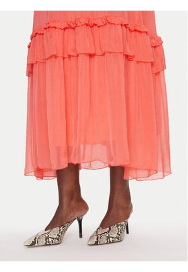 Dixie Sukienka letnia A207W018A Koralowy Regular Fit. Kolor: pomarańczowy. Materiał: wiskoza. Sezon: lato