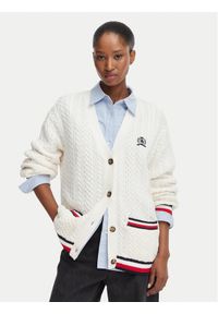 Tommy Jeans Kardigan DW0DW22934 Biały Regular Fit. Kolor: biały. Materiał: bawełna #1