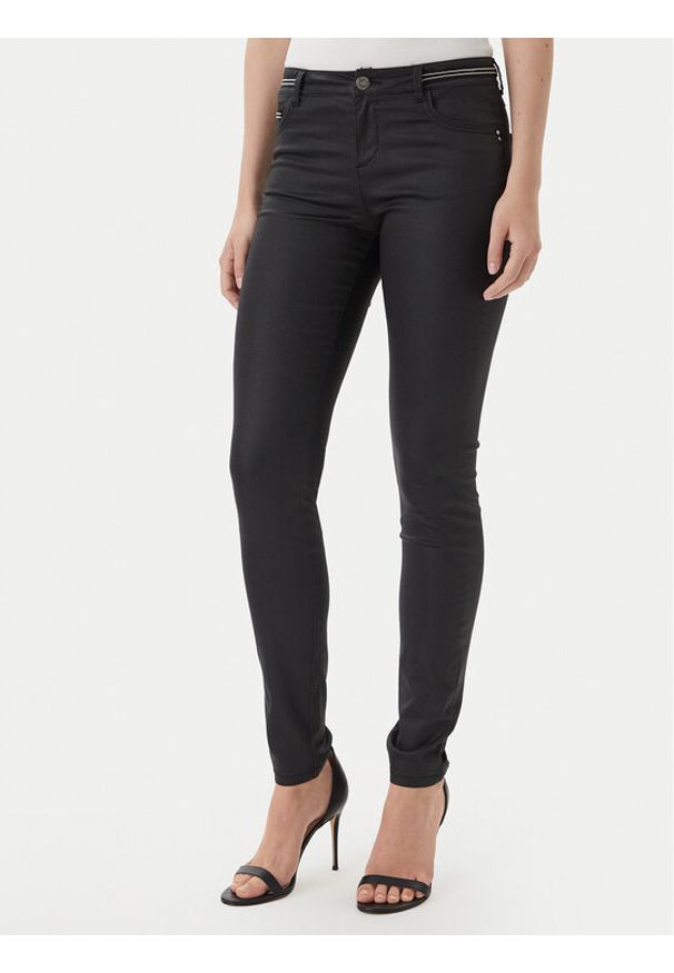 Morgan Spodnie materiałowe 212-PALONA Czarny Slim Fit. Kolor: czarny. Materiał: bawełna