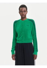 Adidas - adidas Kardigan Fluffy JW5177 Zielony Regular Fit. Kolor: zielony. Materiał: syntetyk
