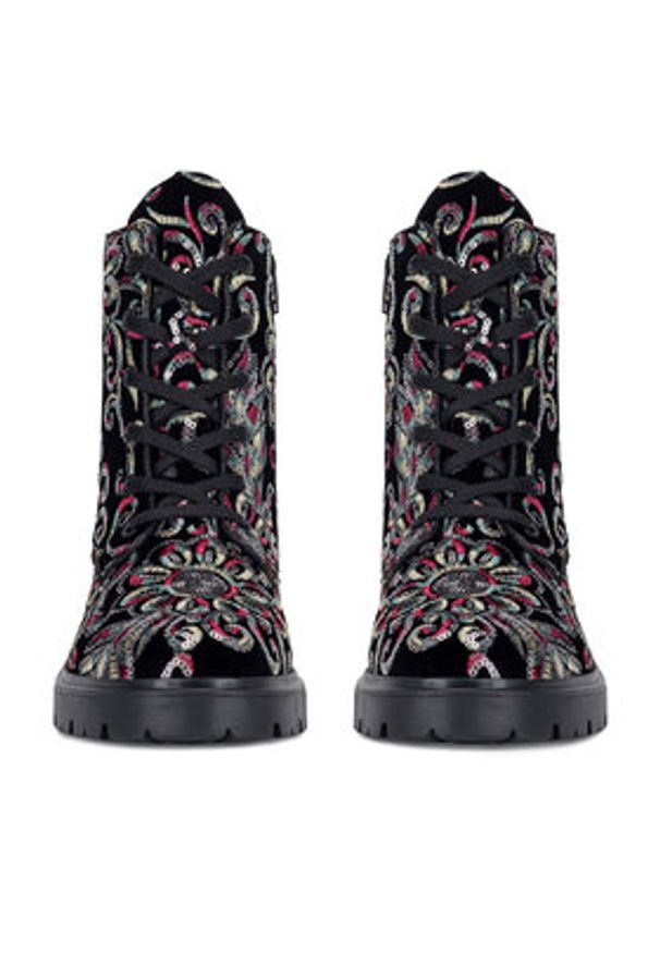 Rieker Botki Z2841-90 Kolorowy. Materiał: materiał. Wzór: kolorowy