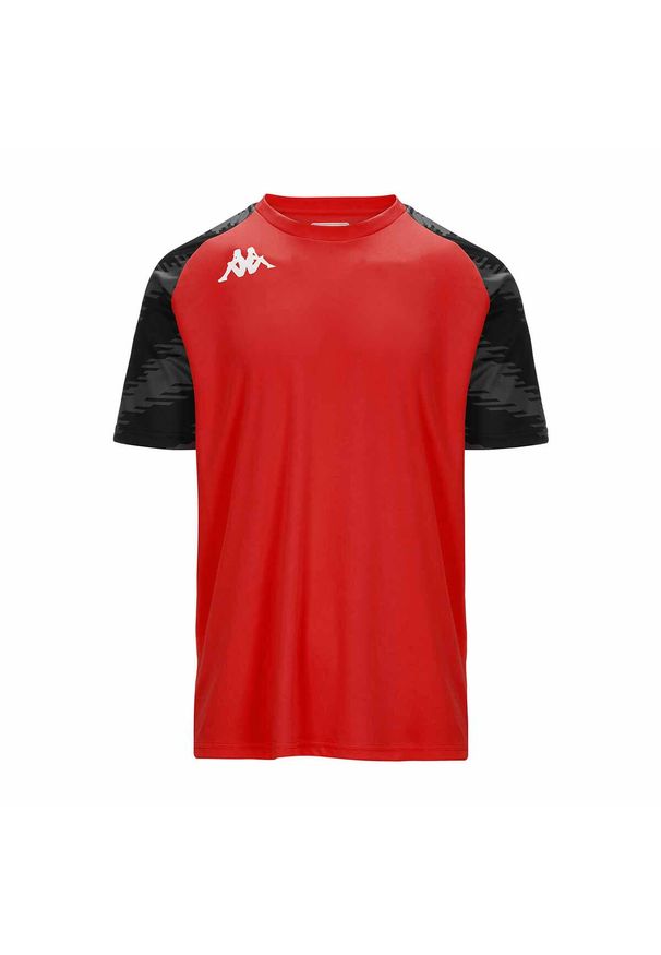 Koszulka Kappa Daverno. Kolor: wielokolorowy, czarny, czerwony. Sport: piłka nożna, fitness