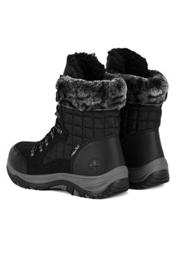 Rieker Trzewiki M9644-00 Czarny. Kolor: czarny. Materiał: materiał