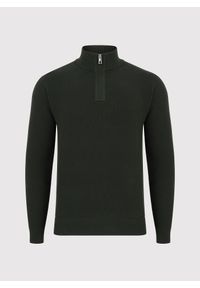 Pako Lorente - PAKO LORENTE – Ciemnozielony sweter męski z bawełny organicznej. Typ kołnierza: kołnierzyk stójkowy. Kolor: zielony. Materiał: bawełna. Sezon: zima, jesień #4