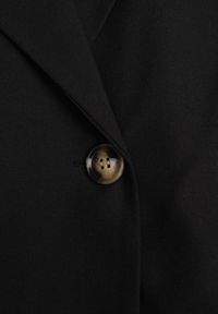 Renee - Czarna Dwurzędowa Kamizelka Oversize o Garniturowym Kroju Edoriela. Kolor: czarny. Materiał: poliester, koronka #4