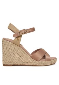 TOMMY HILFIGER - Tommy Hilfiger Espadryle Satin High Wedge Espadrille FW0FW08602 Różowy. Kolor: różowy. Materiał: materiał #1