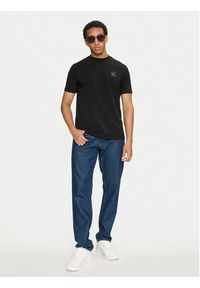 Karl Lagerfeld - KARL LAGERFELD T-Shirt 755030 544221 Czarny Regular Fit. Typ kołnierza: dekolt w karo. Kolor: czarny. Materiał: bawełna