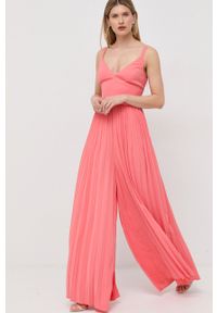 Marciano Guess kombinezon kolor pomarańczowy z dekoltem w szpic. Kolor: pomarańczowy. Materiał: tkanina #3