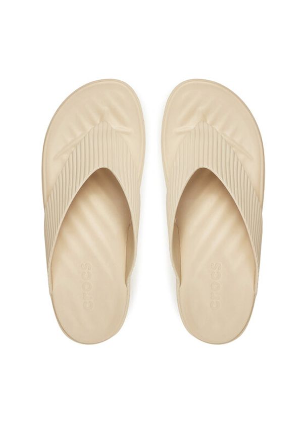 Crocs Japonki Getaway Groove Platform Flip 210700 Beżowy. Kolor: beżowy. Obcas: na platformie