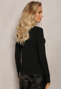 Renee - Czarny Klasyczny Sweter z Długim Rękawem Kidistia. Kolor: czarny. Materiał: tkanina, dzianina. Długość rękawa: długi rękaw. Długość: długie. Styl: klasyczny #5