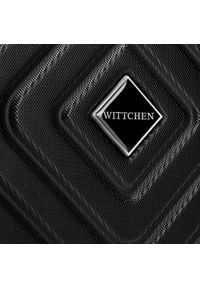 Wittchen - Kosmetyczka podróżna z ABS-u z geometrycznym tłoczeniem czarna. Kolor: czarny. Wzór: geometria #3