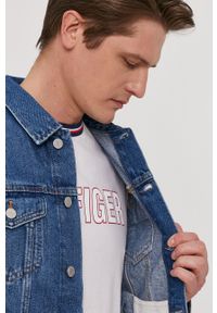 TOMMY HILFIGER - Tommy Hilfiger Kurtka jeansowa męska przejściowa. Okazja: na co dzień. Kolor: niebieski. Materiał: jeans. Styl: casual #2