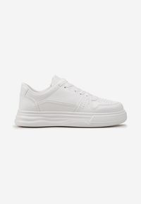 Born2be - Białe Sneakersy z Perforacją i Kontrastowymi Lamówkami Adanria. Kolor: biały