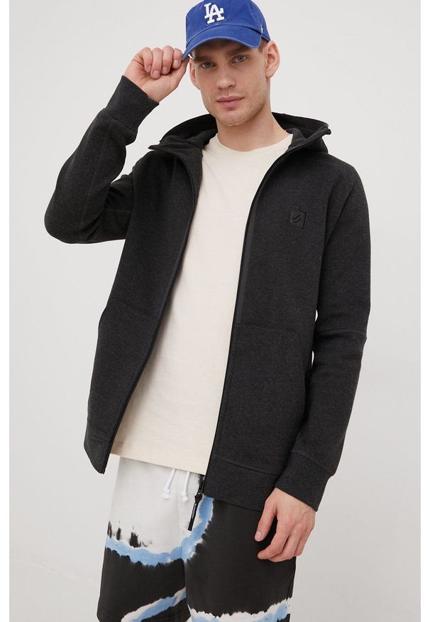 Superdry bluza męska kolor szary z kapturem melanżowa. Okazja: na co dzień. Typ kołnierza: kaptur. Kolor: szary. Materiał: dzianina. Długość rękawa: raglanowy rękaw. Wzór: melanż. Styl: casual
