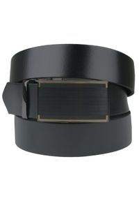 Alties - Pasek Męski z Automatyczną Klamrą - VICTORIO - Skórzany - Czarny. Kolor: czarny. Materiał: skóra. Styl: wizytowy #1