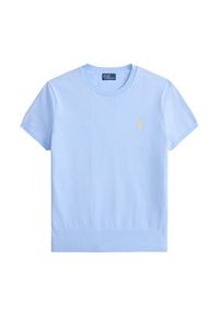Polo Ralph Lauren T-Shirt 211971872504 Niebieski jasny Slim Fit. Typ kołnierza: polo. Kolor: niebieski. Materiał: bawełna #4