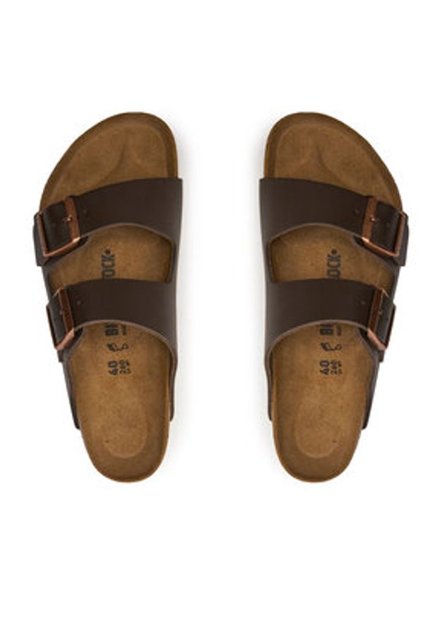 Birkenstock Klapki Arizona 051101 Brązowy. Kolor: brązowy. Materiał: skóra