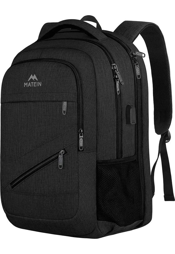 Plecak Matein MATEIN Plecak biznesowy podróżny USB na laptopa 17,3 kolor czarny 48x33x18. Kolor: czarny. Styl: biznesowy