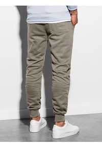 Ombre Clothing - Spodnie męskie dresowe JOGERRY - khaki V16 OM-PABS-0134 - L. Kolor: zielony. Materiał: dresówka #4