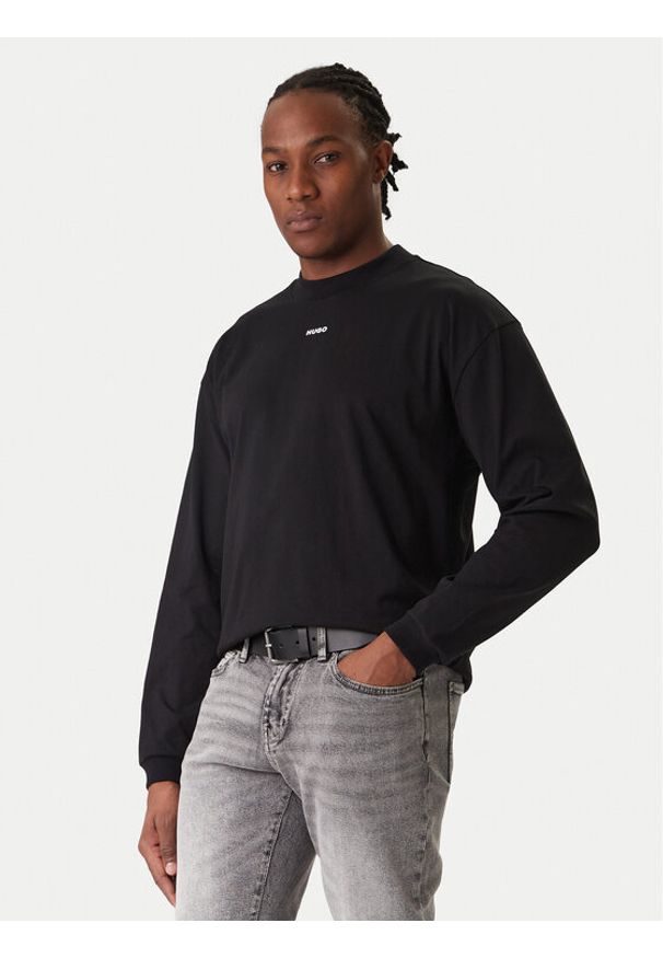 Hugo Bluza Daposo 50511029 Czarny Relaxed Fit. Kolor: czarny. Materiał: bawełna