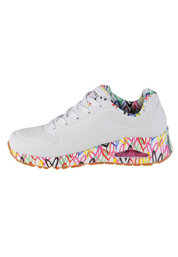 skechers - Adidasy Skechers Uno - Loving Love, Kobiety. Kolor: biały. Materiał: materiał, syntetyk, tkanina
