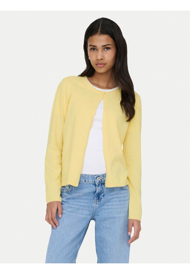 only - ONLY Kardigan Loyal 15371151 Żółty Regular Fit. Kolor: żółty. Materiał: syntetyk