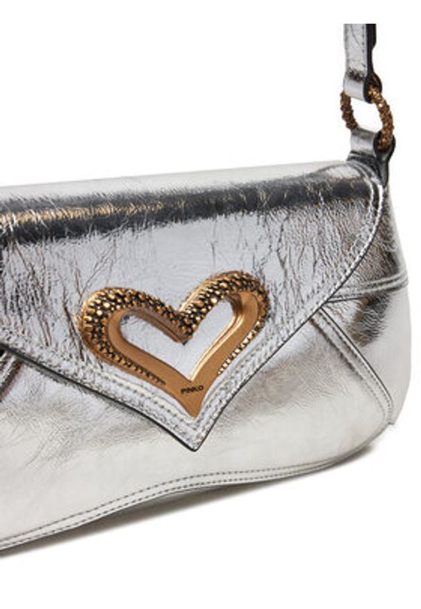 Pinko Torebka 520 Shoulder Cllassic Fl AI 24-25 PLTT 103763 A1VB Srebrny. Kolor: srebrny. Materiał: skórzane