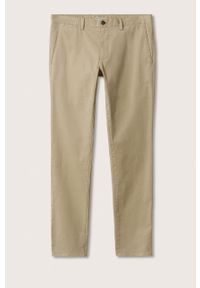 Mango Man spodnie męskie kolor beżowy w fasonie chinos. Okazja: na co dzień. Kolor: beżowy. Materiał: tkanina, włókno. Wzór: gładki. Styl: casual #5