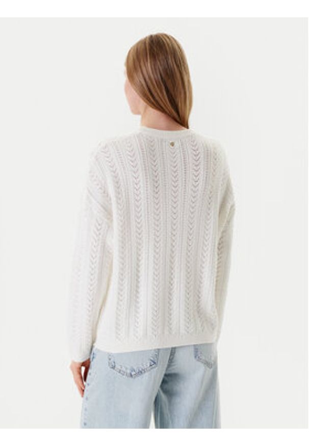 Guess Sweter W5YR56 Z2ZK2 Biały Regular Fit. Kolor: biały. Materiał: bawełna