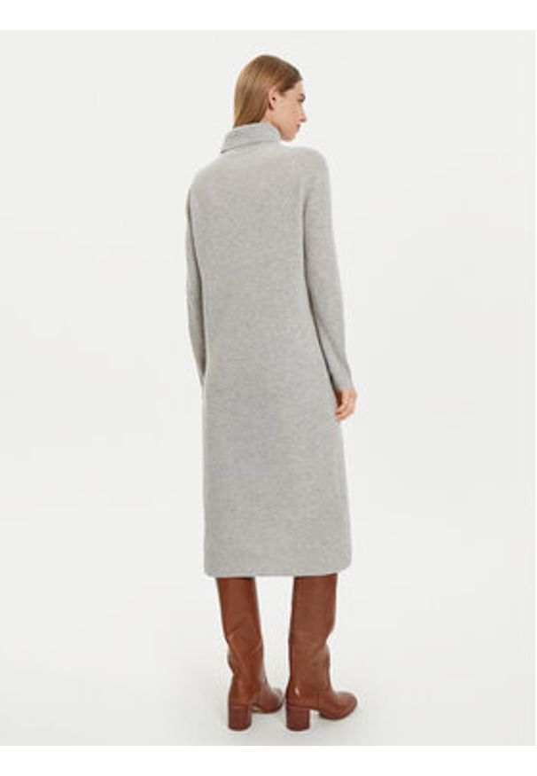 TOMMY HILFIGER - Tommy Hilfiger Sukienka dzianinowa WW0WW43080 Szary Regular Fit. Kolor: szary. Materiał: wełna