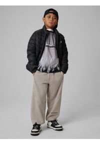 4f - 4F Kurtka z wypełnieniem syntetycznym chłopięca - czarna 146 (10-11 lat). Okazja: na co dzień. Typ kołnierza: kołnierzyk stójkowy. Kolor: czarny. Materiał: syntetyk. Wzór: gładki. Sezon: lato. Styl: casual #2