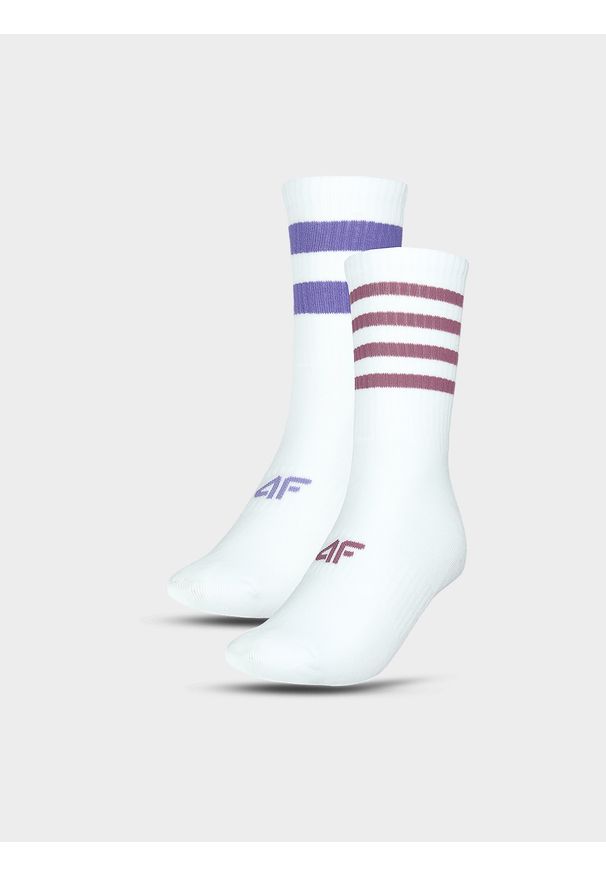 4f - 4F Skarpety casual do połowy łydki (2-pack) uniseks - multikolor 43-46. Kolor: wielokolorowy. Materiał: włókno, poliamid, prążkowany, bawełna, materiał