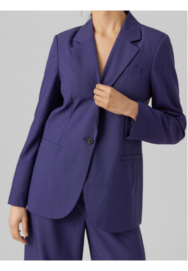 Vero Moda Marynarka 10293206 Granatowy Loose Fit. Kolor: niebieski. Materiał: syntetyk