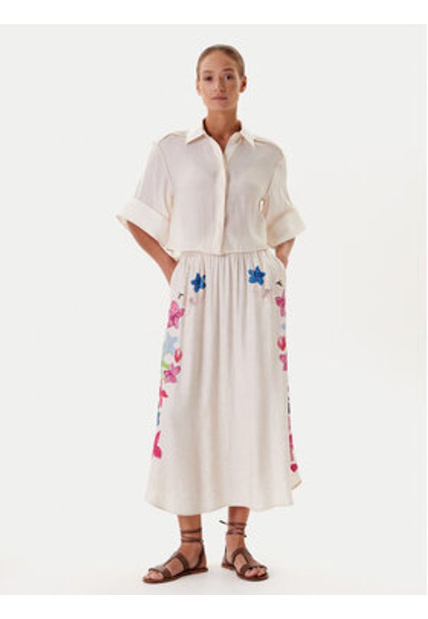Tatuum Spódnica midi Katia 2 T2511.173 Beżowy Regular Fit. Kolor: beżowy. Materiał: wiskoza