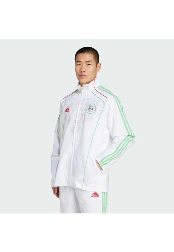 Adidas - Bluza dresowa Algeria UBP. Kolor: biały. Materiał: dresówka. Sezon: lato. Sport: piłka nożna