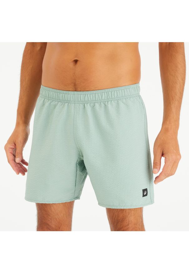 Decathlon - Szorty pływackie męskie Nabaiji 100 Teksturowane. Kolor: zielony. Materiał: poliester, materiał