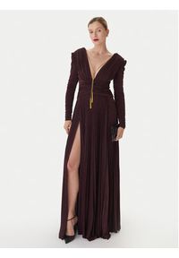 Elisabetta Franchi Sukienka wieczorowa AB-R40-57E2-V850 Bordowy Regular Fit. Kolor: czerwony. Materiał: wiskoza. Styl: wizytowy #4