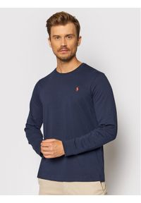 Polo Ralph Lauren Longsleeve Classics 710671468024 Granatowy Slim Fit. Typ kołnierza: polo. Kolor: niebieski. Materiał: bawełna. Długość rękawa: długi rękaw