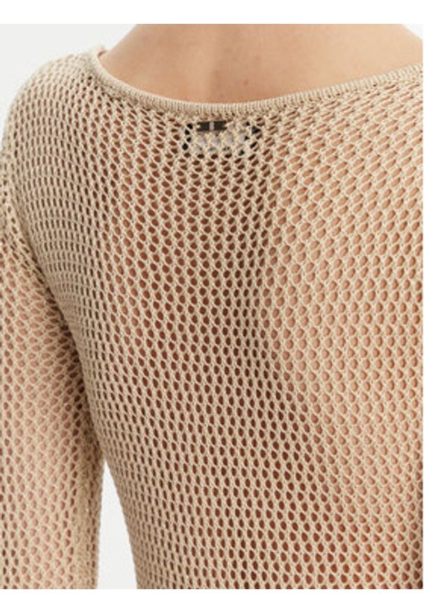 Fracomina Sukienka dzianinowa FS25SD5004K514O7 Beżowy Slim Fit. Kolor: beżowy. Materiał: wiskoza