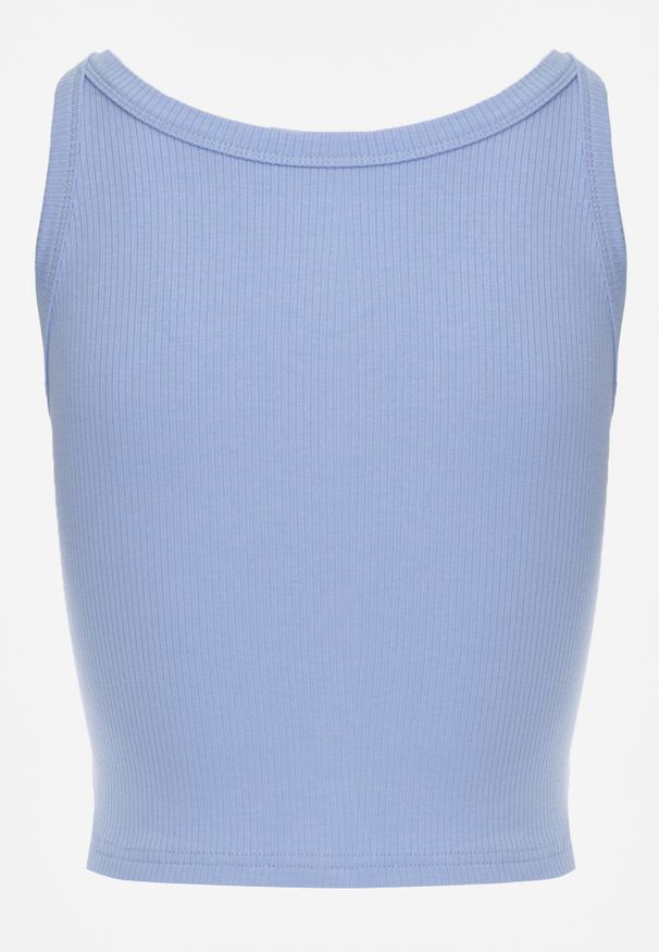 Born2be - Niebieski Top z Prążkowanego Materiału Zitessa. Okazja: na co dzień. Kolor: niebieski. Materiał: prążkowany, materiał. Długość rękawa: na ramiączkach. Styl: casual, elegancki, klasyczny