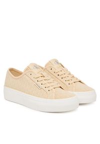 Calvin Klein Sneakersy Vulc Flatf Laceup Jaq Aop HW0HW03265 Żółty jasny. Kolor: żółty. Materiał: materiał #4