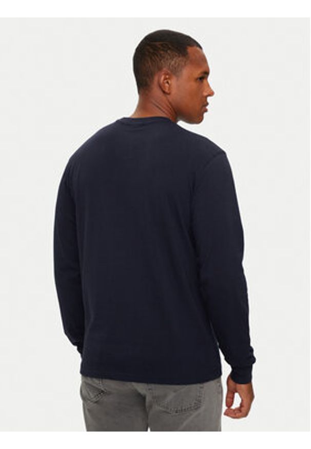 Napapijri Longsleeve S-Box Logo NP0A4I3M Granatowy Regular Fit. Kolor: niebieski. Materiał: bawełna. Długość rękawa: długi rękaw