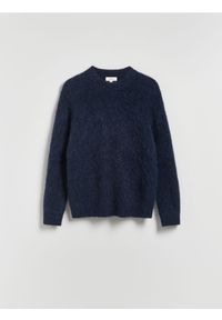 Reserved - Sweter z wełny i alpaki - granatowy. Kolor: niebieski. Materiał: wełna #1