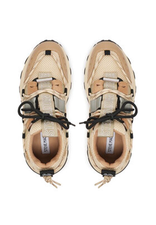 Steve Madden Sneakersy Tazmania SM11002419 Khaki. Kolor: brązowy. Materiał: skóra