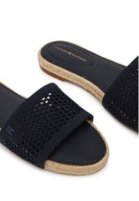 TOMMY HILFIGER - Tommy Hilfiger Espadryle Knit Mesh Espadrille Flat Sandal FW0FW08744 Granatowy. Kolor: niebieski. Materiał: materiał #5