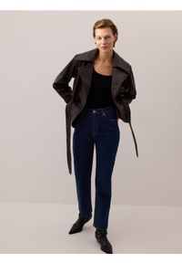 Reserved - Jeansy straight z wysokim stanem - indigo jeans. Stan: podwyższony