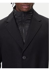 Hugo - HUGO Płaszcz wełniany Milogan2541 50546546 Czarny Regular Fit. Kolor: czarny. Materiał: wełna #8