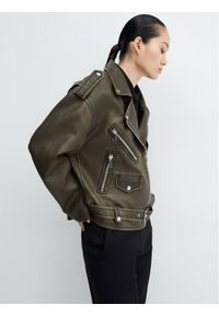 mango - Mango Kurtka z imitacji skóry Aurora 57067714 Khaki Oversize. Kolor: brązowy. Materiał: skóra, syntetyk #1