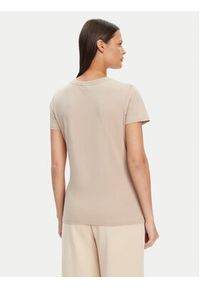 Guess T-Shirt V4YI09 J1314 Beżowy Regular Fit. Kolor: beżowy. Materiał: bawełna